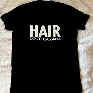 Dolce & Gabbana Black and White Hair Tee
